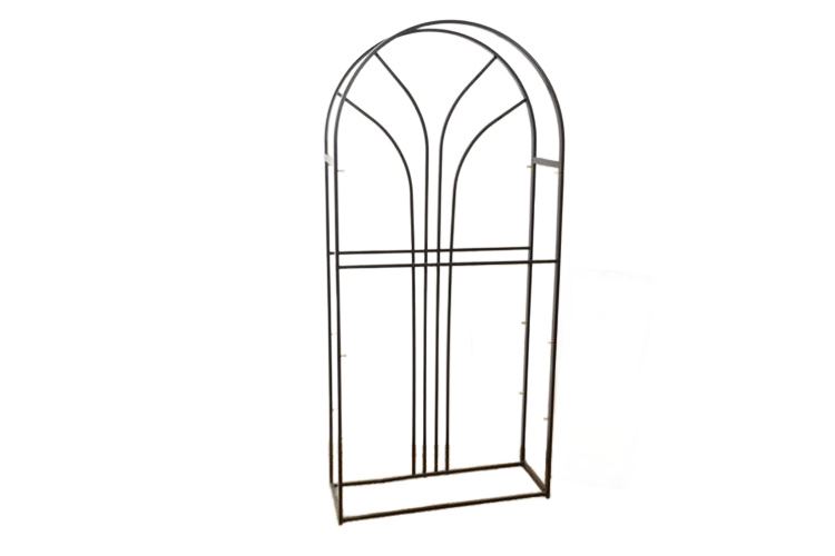Arched Top Metal Shelf Unit with Glass Shelves