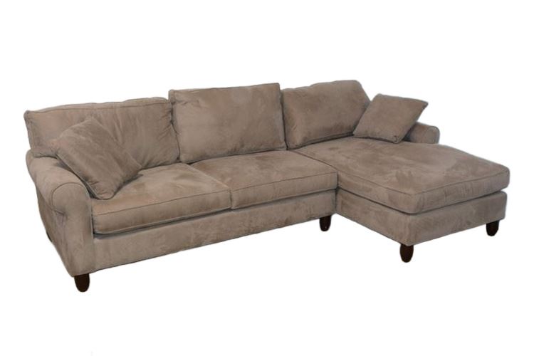 Haverty's Tan Sofa and Chaise Sectional Units