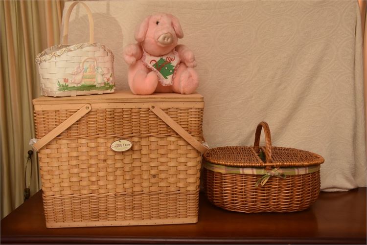 Group Baskets and Plush Pig