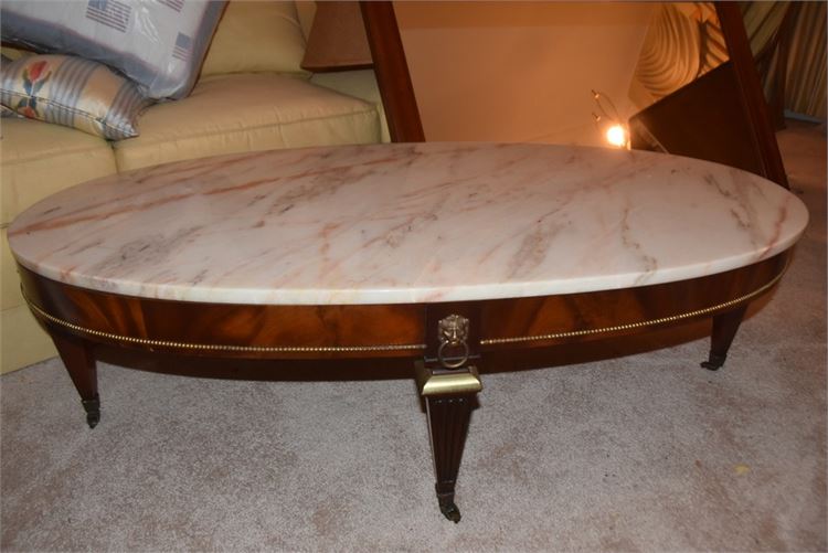 Louis XVI Style Marble Top Coffee Table