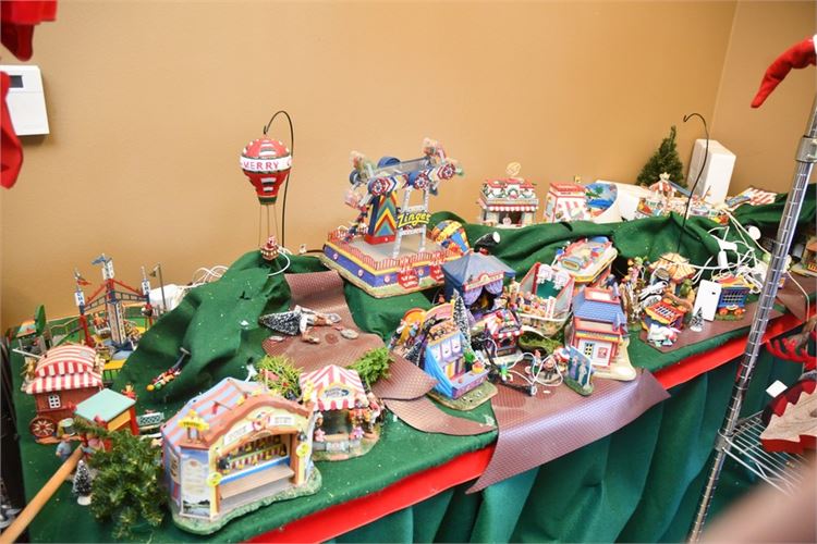 Large Group Lighted and animated  Miniatures comprising a Town