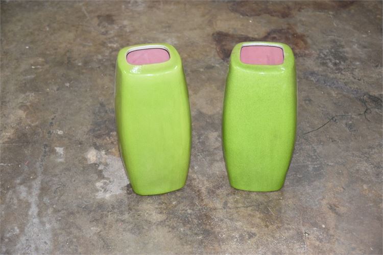 Pair Green Vases