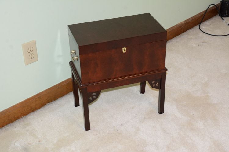 Mahogany Document Box on Stand