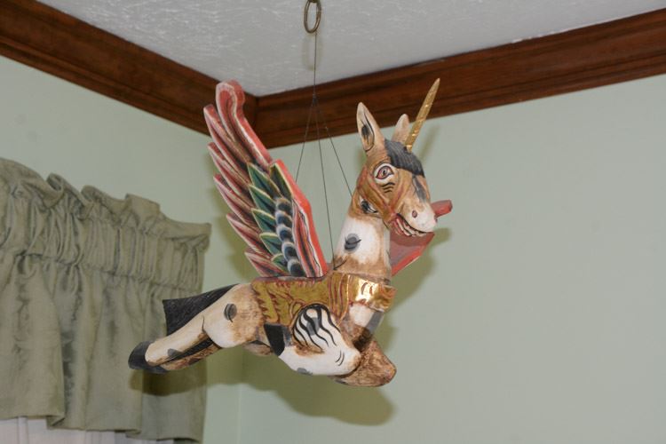 Painted Wooden Mythological Flying Animal