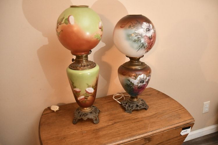 Two Vintage Gone with the Wind Lamps