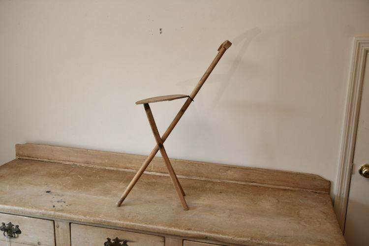 Rare Antique Wood Cane with Fold Down Seat