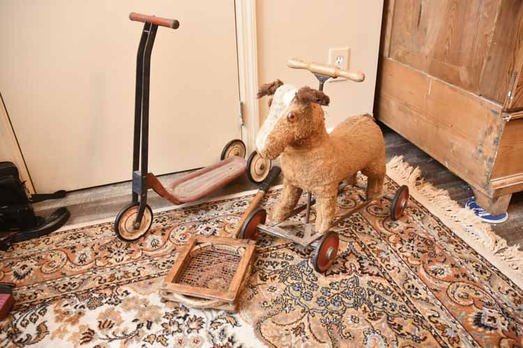 Three Vintage Toys Scooter/ Riding Toy/Racket