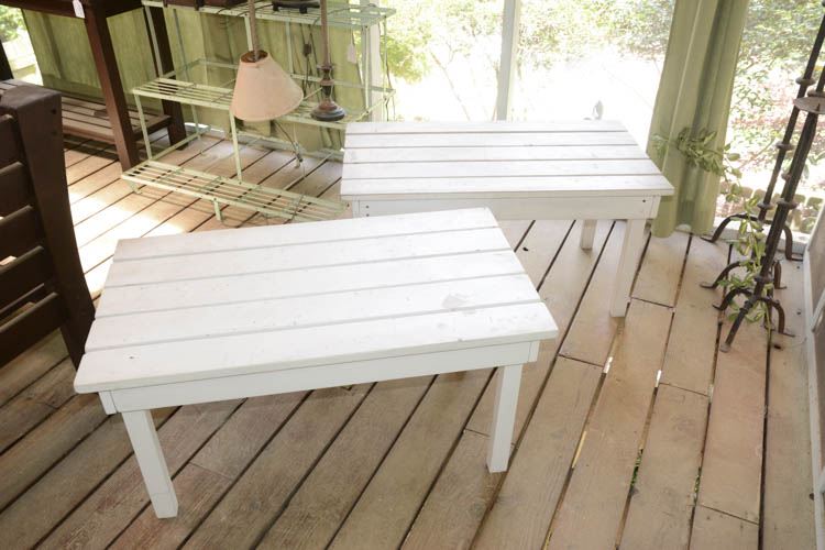 White Painted Patio Table