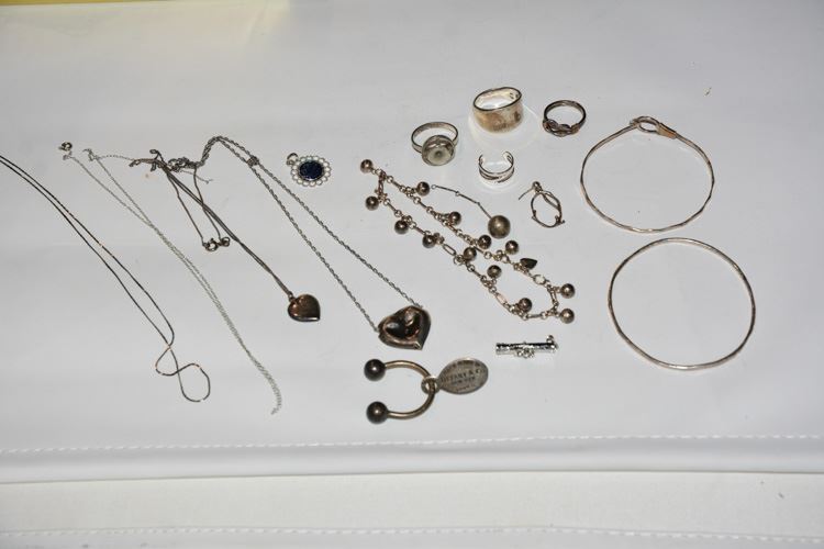 Group Silver Jewelry mostly Sterling Tiffany Key Ring