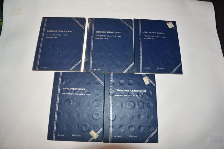 Five (5) Coin Collection Books Partially Filled