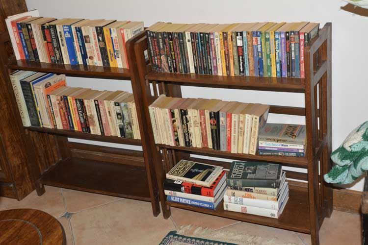 Two (2) Shelves with Books