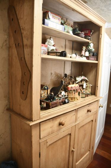 Antique Pine Cabinet  {content not included)  Doors unattached in Photos