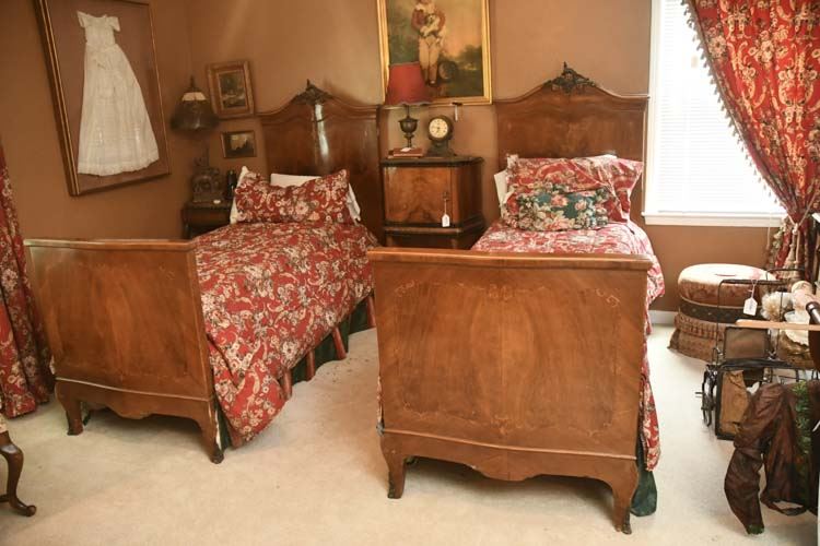 Pair Louis XV Style  Twin Size Beds ( bedding not included)