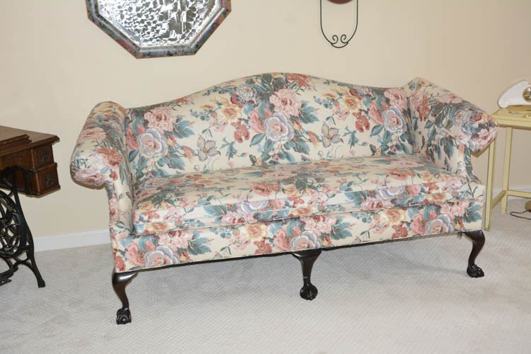 Georgian Style Floral Upholstered Sofa