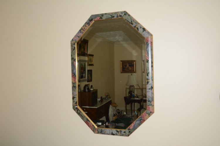 Elongated Octagonal Framed Wall Mirror