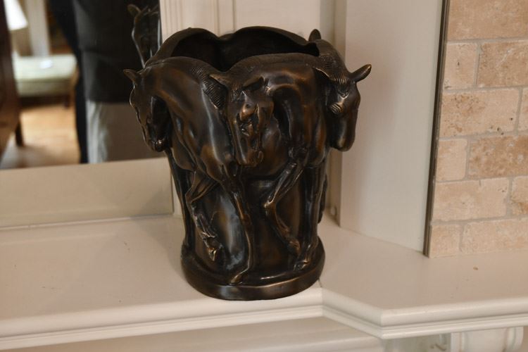 Stetson Bronze Horse Relief Vase