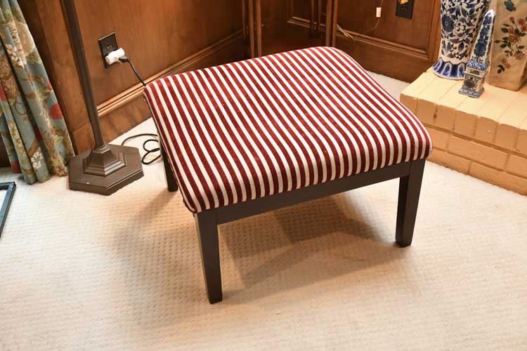 Stripped Upholstered Bench