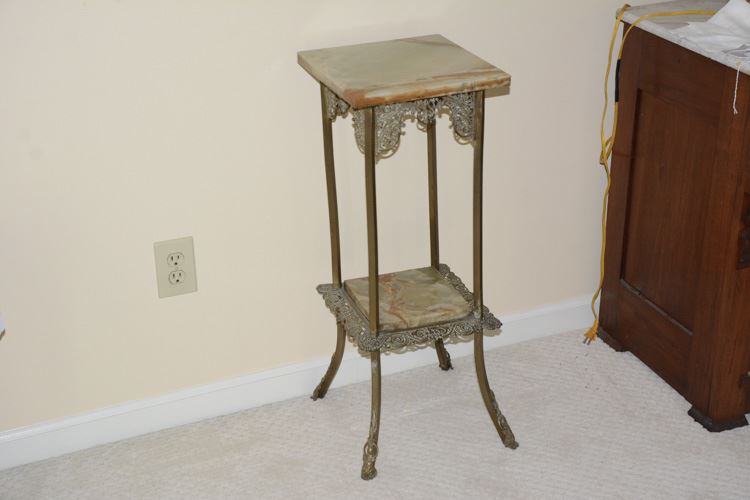 Victorian Marble and Brass Parlor Stand