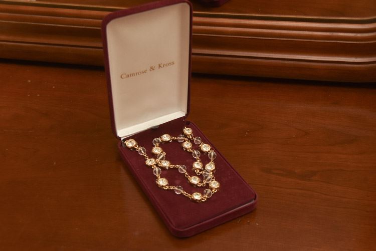 Jacqueline Jackie Kennedy Long Crystal Orb Necklace Camrose & Kross 1960s design