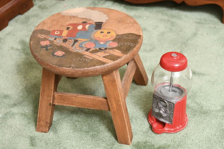 Tots Stool and Gumball Machine