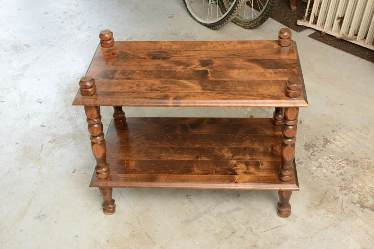 Two Tiered Spindle Stand Table