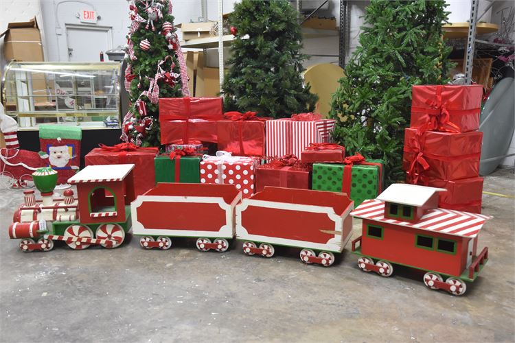 Large wooden Train Almost 10 ft Total Length