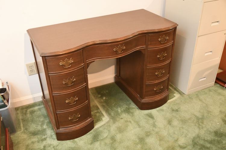 Vintage Mahogany Kneehole Desk