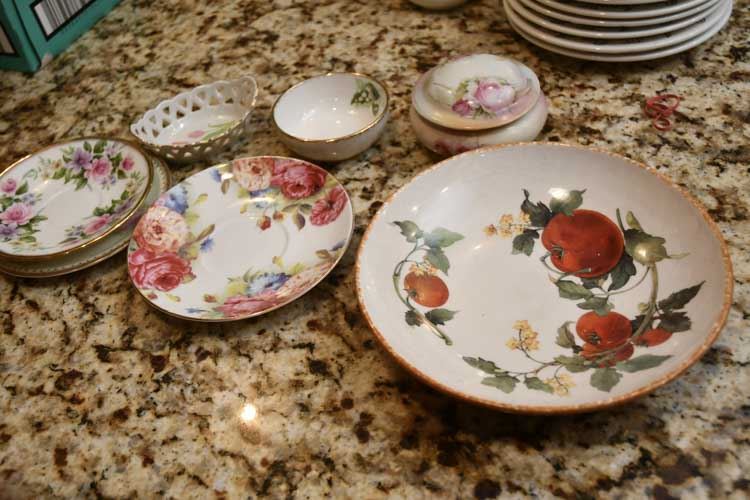 Group of Hand Decorated Floral Porcelains