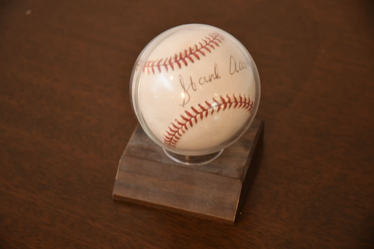 Hank Arron Autographed Baseball