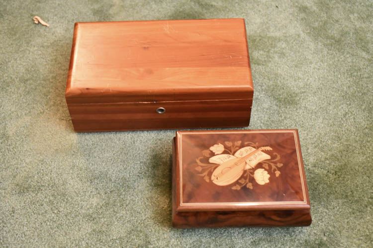 Inlaid Music Box and Mini Cedar Chest