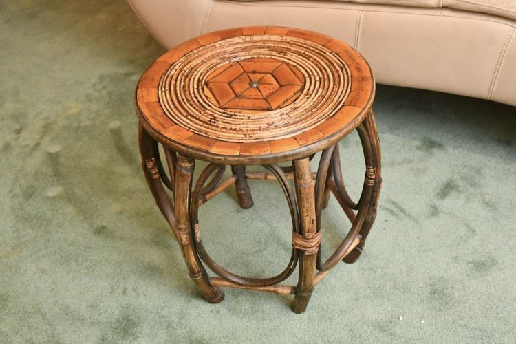 Circular Rattan Stand