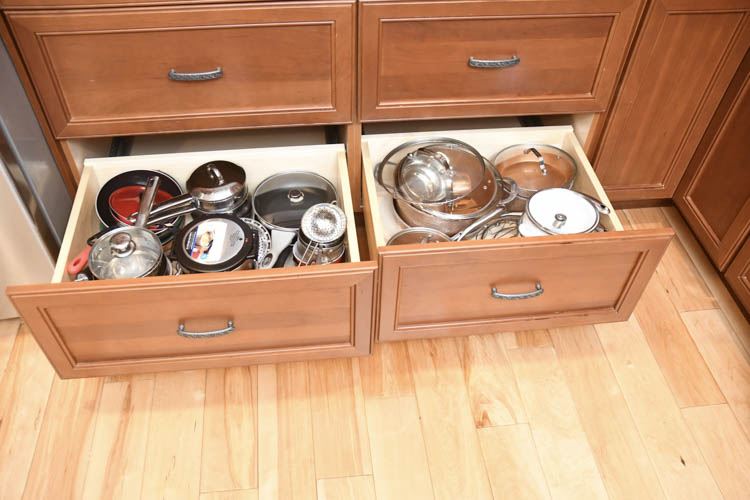 Cookware Located in Two Drawers