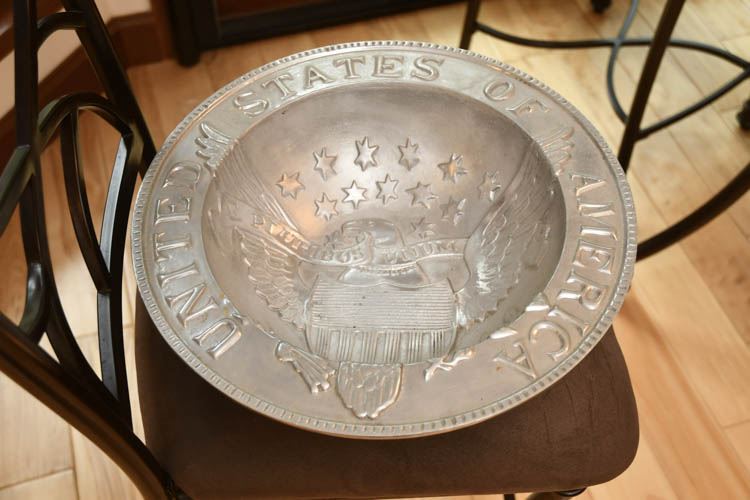 1995 ROBERT DENNISON HEAVY CAST ALUMINUM  American Relief Bowl