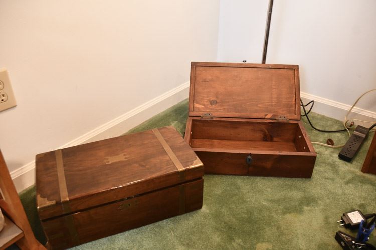 Antique Wood Lap Desk and Wood Box