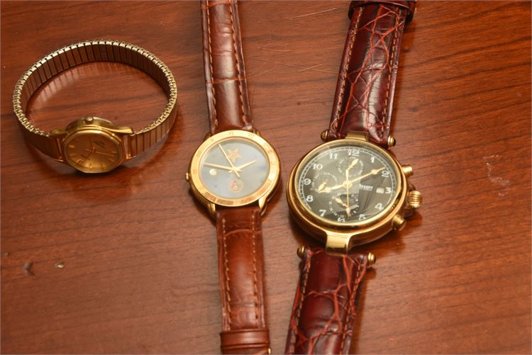 Three (3) Wristwatches Stauer, Jurgensen and Secret Service Logo