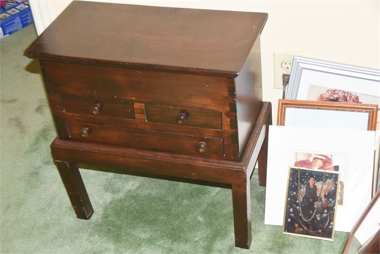 Wooden chest on Stand