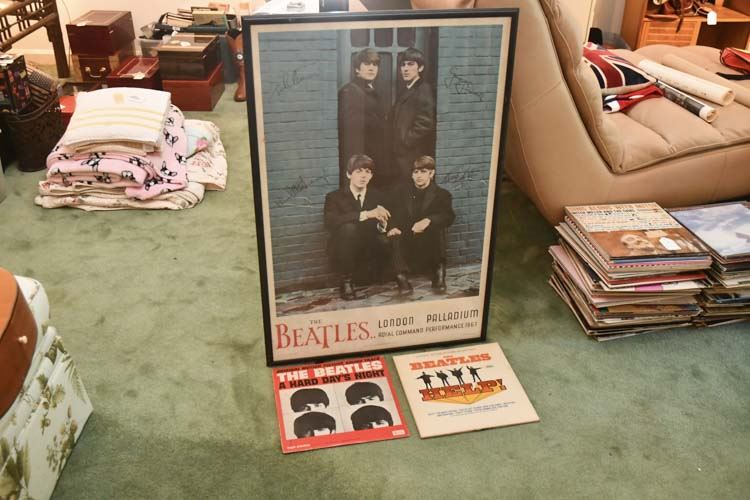 Beatles Poster and Two Records