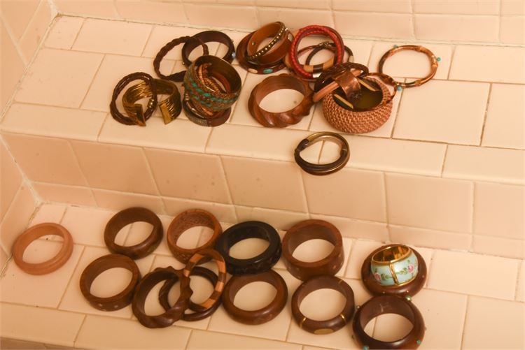 Group Composition, Wood  and Metal Bangle Bracelets