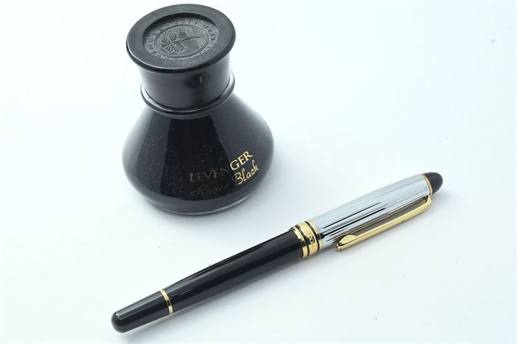 Set of Paul Sebastian Fountain Pen and Levenger Ink in Raven Black