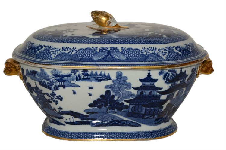Copeland Spode Chinese Style Blue & White Porcelain Tureen with Cover