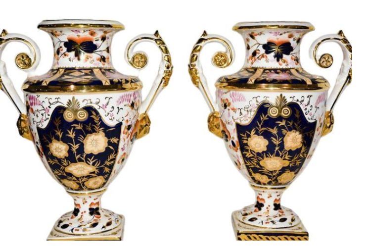 Pair of Imari Style Porcelain Vases