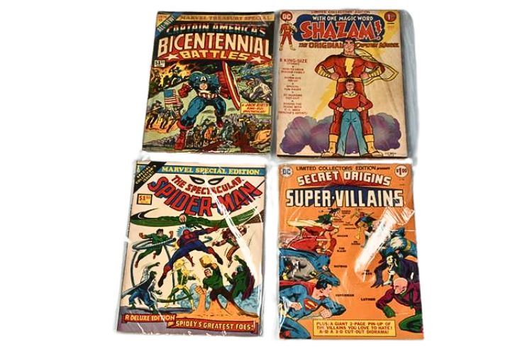 Group of Four (4) King Size DC & Marvel Comic Books