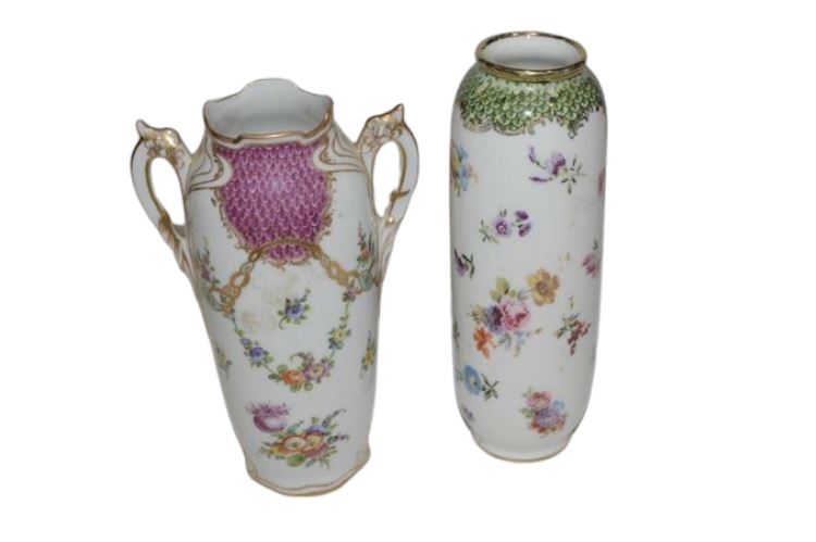 Two (2) Dresden Porcelain Vases