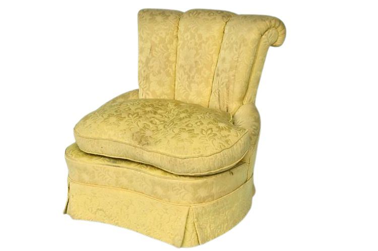 Upholstered and Tufted Slipper Chair