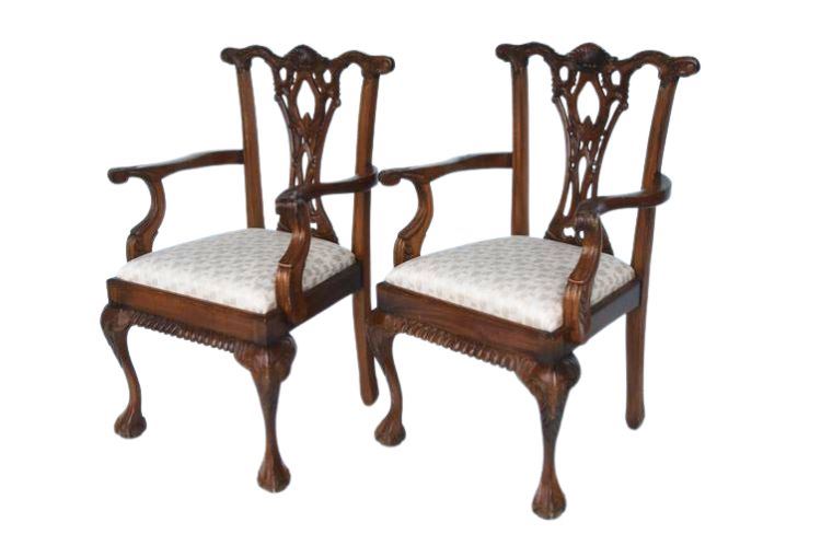 Two (2) Chippendale Style Armchairs