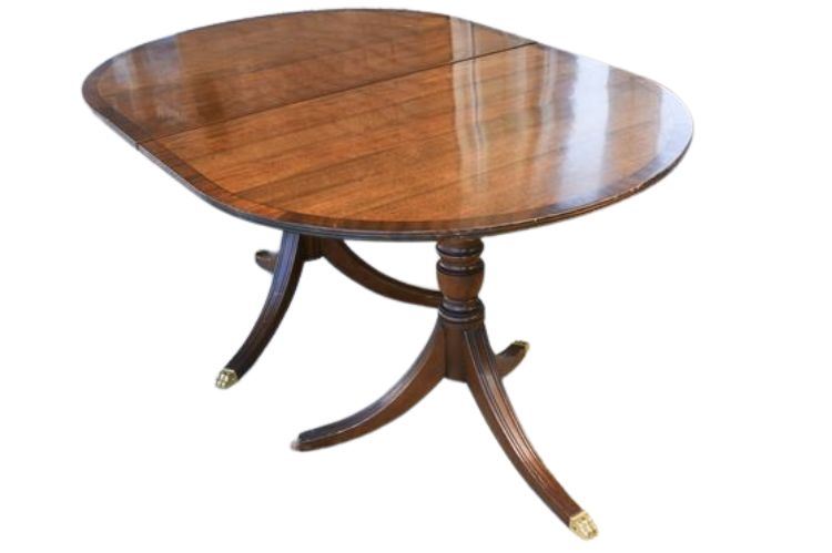 Twin Pedestal Oval Dining table