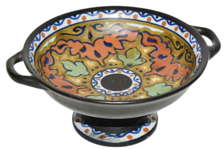 Gouda Two-Handled Tazza Beek Pattern Pedestal Bowl
