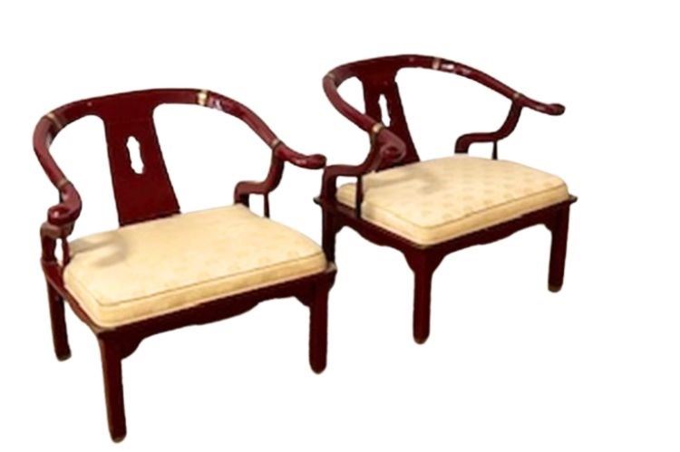 Set of Two (2) James Mount  Horseshoe Lounge Chairs