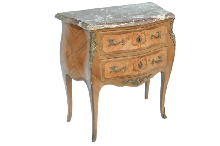 Louis XV Style Bronze Mounted Dimuitive Marble Top Comode