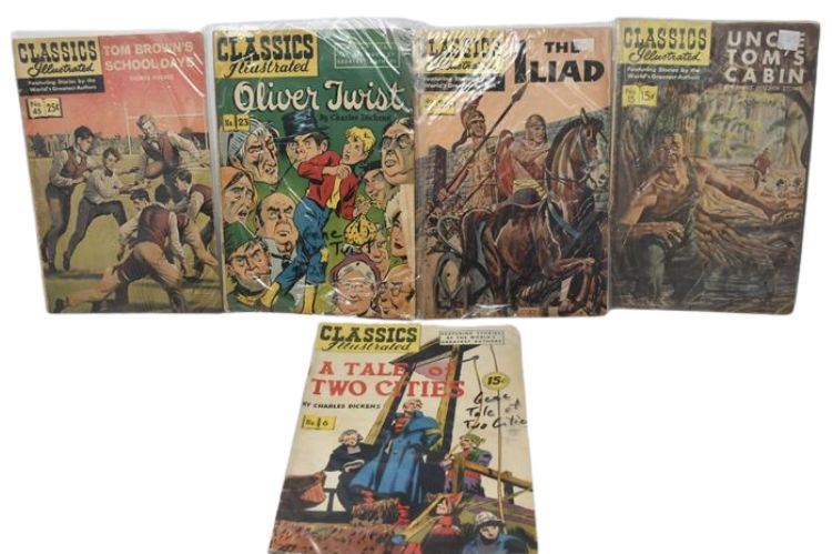 Five (5) Classics Illustrated Comic Books